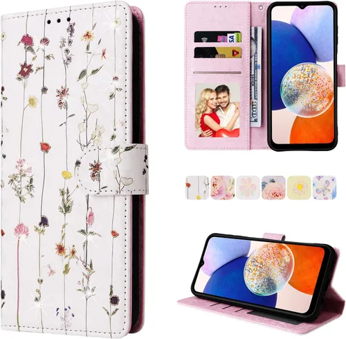 Miniatura 28 de UEEBAI Funda tipo billetera para Samsung Galaxy A16 4G/5G, cubierta de cuero PU con soporte, bloqueo RFID, funda flip con ranuras para tarjetas