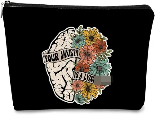Miniatura 10 de Bolsa de maquillaje floral, bolsa de cosméticos de flores, bolsa de maquillaje estética, bolsa de maquillaje pequeña, bolsa de maquillaje