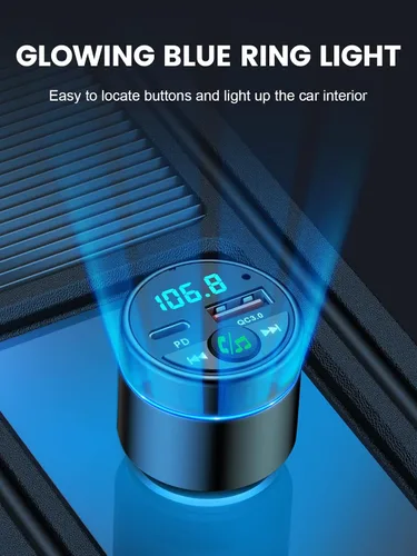 Miniatura 7 de RIWUSI Transmisor FM para automóvil Bluetooth 5.3, [Todo Metal] PD 30 W y QC3.0 18 W cargador rápido para automóvil, Kit de radio FM inalámbrica