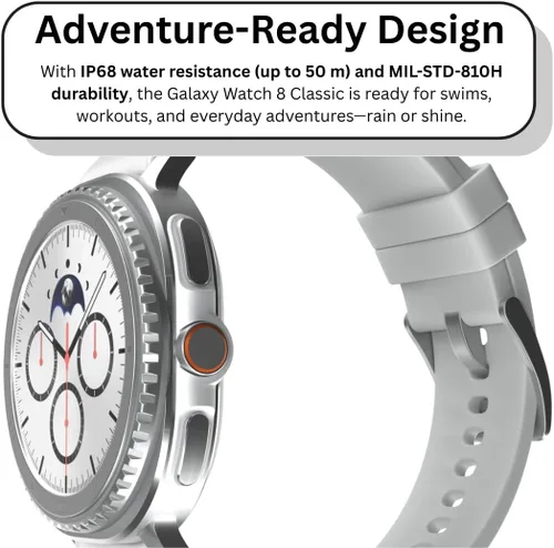 Miniatura 8 de Samsung Galaxy Watch 8 Classic 1.811 in, bisel giratorio Reloj inteligente AI con AMOLED de 1.34 pulgadas, Wi-Fi, Bluetooth, rastreador de Blanco