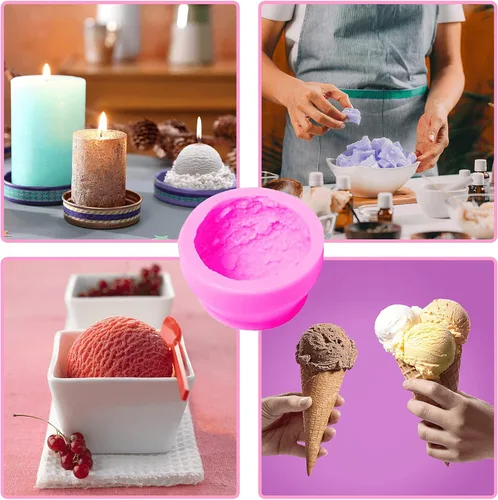 Miniatura 2 de Moldes de silicona en forma de bola de helado 3D, moldes para hacer galletas, moldes para hacer velas, moldes de silicona para jabón y arcilla