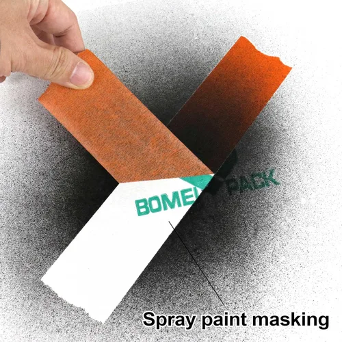 Miniatura 5 de BOMEI PACK Cinta adhesiva para pintores naranja de 2 pulgadas, cinta de enmascaramiento adhesiva naranja mediana de 2 pulgadas x 55 yardas