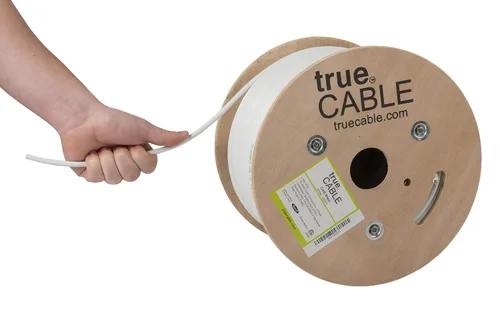 Miniatura 20 de trueCABLE Cat6 cable riser (CMR), 1000 pies, 4 pares de cobre puro sólido de 23 AWG, 550 MHz, certificación ETL, par trenzado sin blindaje (UTP)