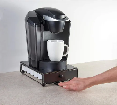 Miniatura 8 de Nifty Solutions Capacity Nifty - Mini acabado negro rodante, compatible con K-Cups, soporte de paquete de 24 cápsulas, cajón de almacenamiento