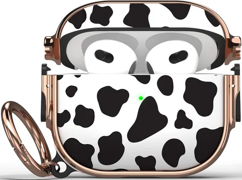 Miniatura 13 de Maxjoy Funda para AirPods 3 con cerradura, bonita funda protectora rígida para AirPod 3 de tercera generación para mujeres y hombres con llavero