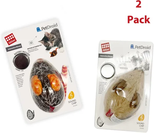 Miniatura 7 de Gigwi Paquete de juguetes interactivos para gatos, mouse móvil automático, juguetes electrónicos para gatos de interior, juguete de caza de ratones