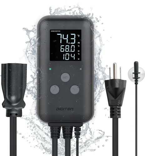 Termostato de alfombra calefactora DIGITEN Controlador de temperatura impermeable DTC315 Termostato de enchufe para plántulas de invernadero Acuario