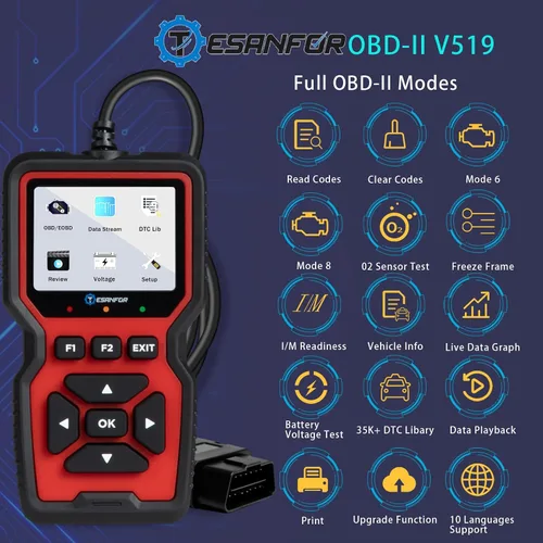 Miniatura 3 de Lector de código de escáner OBD2 Herramienta de diagnóstico de coche, lector de código de falla del motor, herramienta de escaneo de diagnóstico