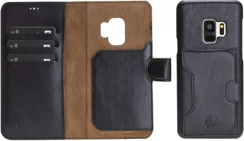 Miniatura 78 de Venito Florence - Funda de piel compatible con Samsung Galaxy S9, extra segura con bloqueo RFID, cartera desmontable para teléfono (gris decolorado)