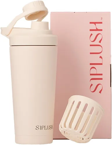 Miniatura 12 de Paradise Shaker Bottle - Botella mezcladora de proteínas de acero inoxidable aislada de 24 onzas, apta para lavavajillas, con cepillo de tapa