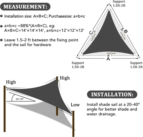 Miniatura 6 de Shade&Beyond - Parasol triangular para patio, césped, jardín, pérgola, Beige Gris oscuro