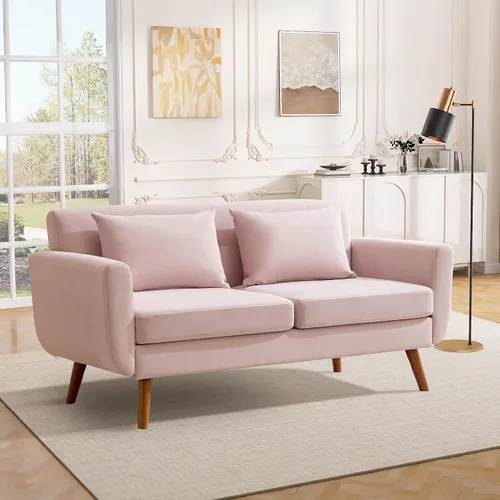 Miniatura 41 de Tbfit Sofá en Forma de L, Sofás Seccionales Modernos de Mediados de Siglo de 80" de Ancho, Sofás de 3 Plazas con Chaise Lounge Amplio, Sofá Beige