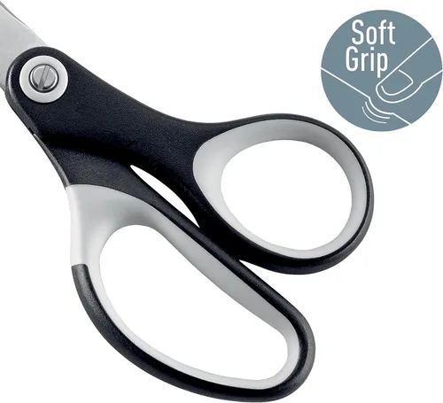 Miniatura 3 de Leitz Tijeras de titanio, para diestros o zurdos (ambidiestros), 8.071 in, papelería de oficina, mango ergonómico, color negro