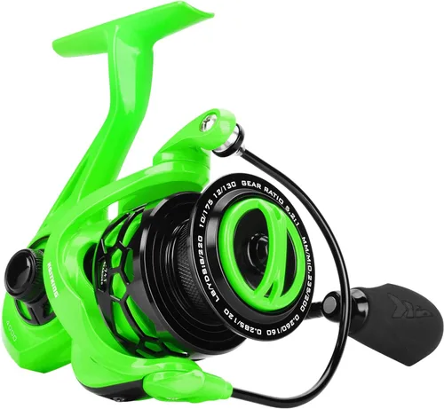 KastKing Zephyr Spinning Reels – 7+1/6+1 BB – Carbon Fiber Drag – Stainless Steel Shaft – Aluminum & CNC Spool – Black/Green/Orange – Sizes 500/1000