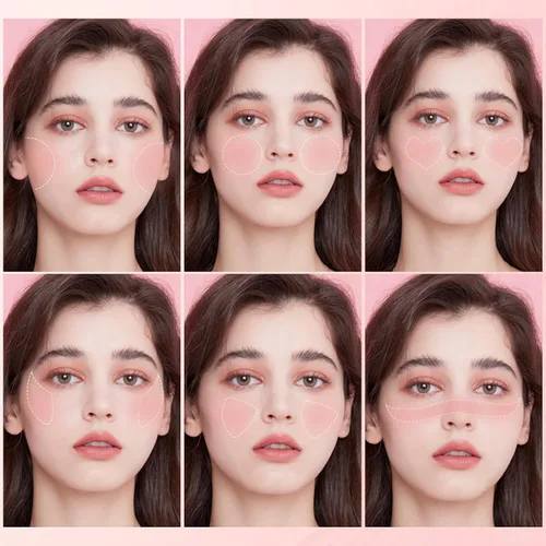 Miniatura 6 de FOCALLURE Rubor líquido en crema sedosa, deja un aspecto de maquillaje mate y rocío, fácil de aplicar y crear un rubor natural, maquillaje facial
