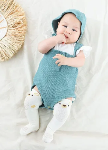 Miniatura 6 de Calcetines altos hasta la rodilla para niños pequeños, para niña y niño, antideslizantes con agarres, calcetines antideslizantes, calcetines