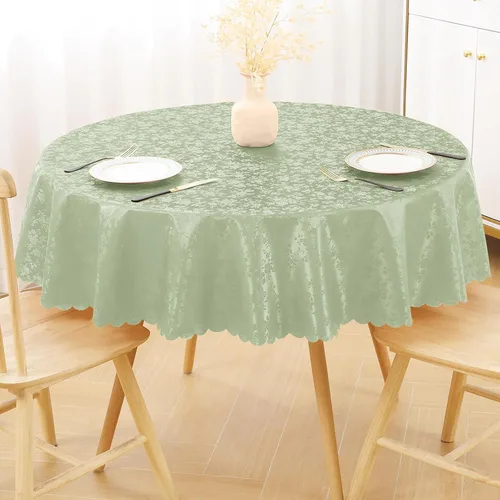 Miniatura 77 de Smiry Mantel cuadrado, mantel de vinilo resistente al agua, lavable, para cocina y comedor (azul bebé, 54 x 54 pulgadas)
