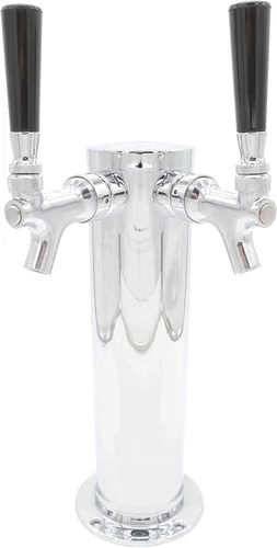 Miniatura 9 de K&B - Torre Kegerator de cerveza de doble grifo de 3 pulgadas, personalizable (grifo cromado, mango de grifo de acero inoxidable)
