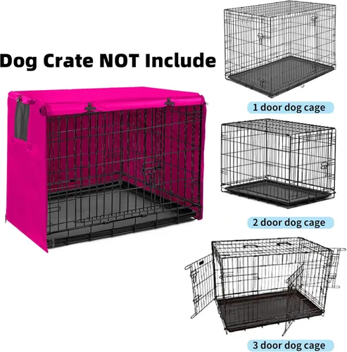 Miniatura 3 de Funda para jaula de perro de 48 pulgadas, funda grande para jaulas con 1, 2, 3 puertas, tela Oxford 600D impermeable para interiores y exteriores