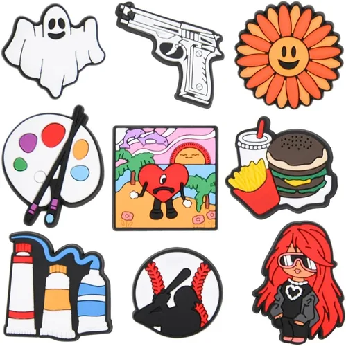 Miniatura 2 de QYSEOFON 20, 35, 50, 75, 100 dijes de dibujos animados al azar para zapatos para mujeres y hombres, decoración de zapatos para pulsera, pulsera