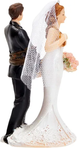 Miniatura 8 de Juvale Divertida decoración para tartas de boda, decoración de figura de novia atada para novio y pareja