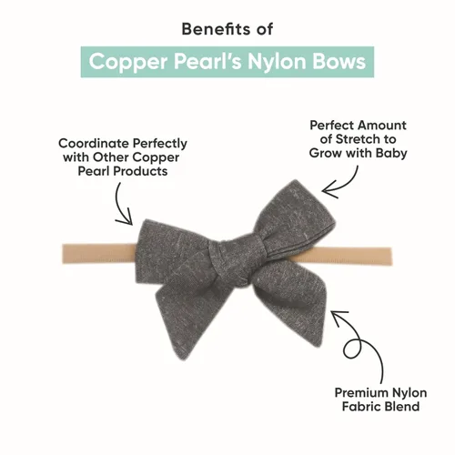 Miniatura 2 de Copper Pearl Diademas con lazos para bebés y niñas, lazos para recién nacidos, lazos para el pelo para bebé, lazos y diademas de nailon para bebé