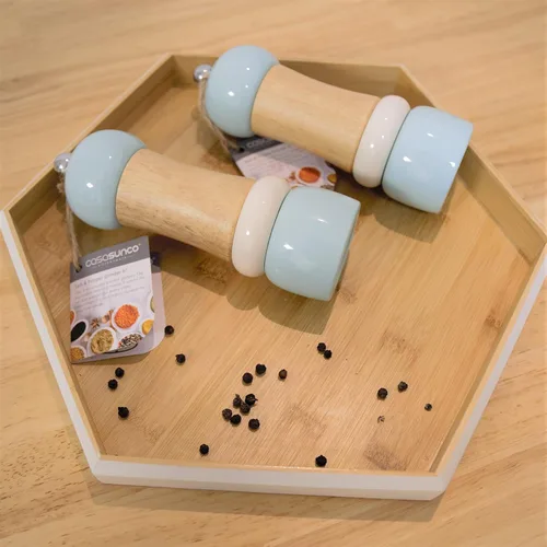 Miniatura 2 de Juego de molinillo manual de sal y pimienta, juego de molinillo de sal y pimienta de madera, juego de salero y pimentero, juego de regalo, grosor