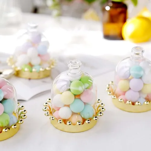 Miniatura 9 de Efavormart - Paquete de 12 soportes transparentes para cupcakes de 3 pulgadas, soporte de placa de exhibición de dulces con cúpula para bodas