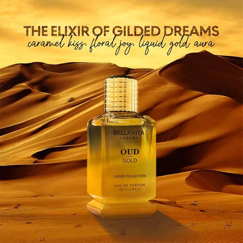 Miniatura 4 de OUD GOLD Eau De Parfum (3.38 fl oz), perfume árabe intenso para mujeres y hombres, notas: caramelo, orris, rosa, jazmín, familia: amaderado