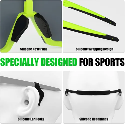Miniatura 6 de X-TIGER Gafas de sol polarizadas para deportes con 5 lentes intercambiables, gafas de ciclismo para hombres y mujeres, para béisbol, correr, pesca