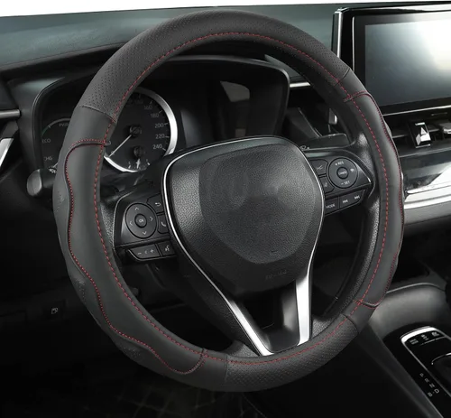 Miniatura 7 de West Llama Funda personalizada para volante de automóvil Honda Accord CR-V HR-V Pilot Odyssey (negro + gris, tamaño estándar)
