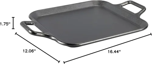 Miniatura 7 de Lodge BOLD Plancha cuadrada de hierro fundido sazonado de 12 pulgadas con asas de bucle, utensilios de cocina de diseño