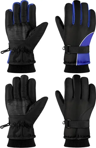 ONESING 2 pares de guantes de nieve para hombres y mujeres, guantes térmicos e impermeables de invierno para esquí, snowboard, correr y ciclismo