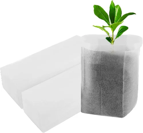 Miniatura 6 de 100 bolsas de cultivo para guardería, bolsa de cultivo de plántulas de tela no tejida para alta tasa de supervivencia de plántulas, bolsas