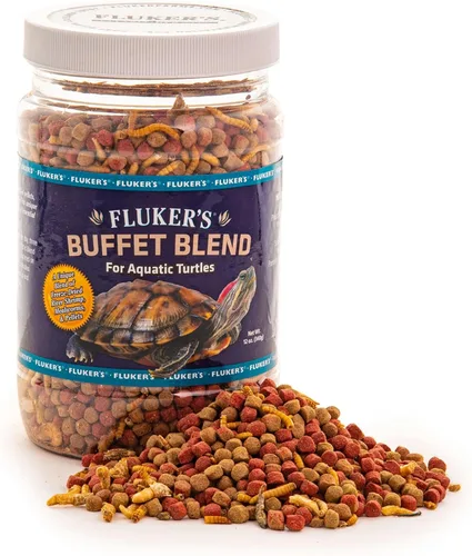 Miniatura 2 de Fluker's Flukers 70131 Buffet Blend - Alimento de tortuga de fórmula acuática, 12 onzas