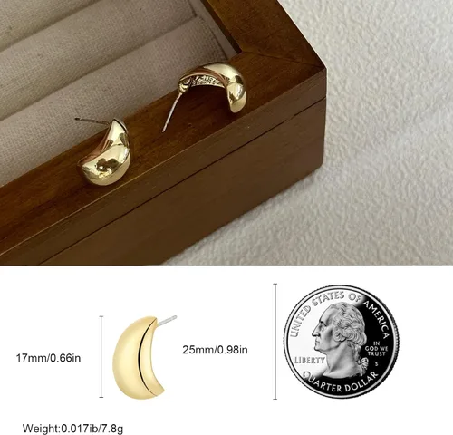 Miniatura 5 de Aretes de aro gruesos de oro para mujer, con textura, abiertos, gruesos, aretes de aro triples