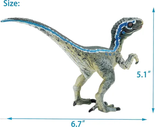 Miniatura 9 de Gemini&Genius Juguete de dinosaurio Velociraptor para niños, dinosaurio Raptor con mandíbula y manos móviles, regalo de dinosaurio realista
