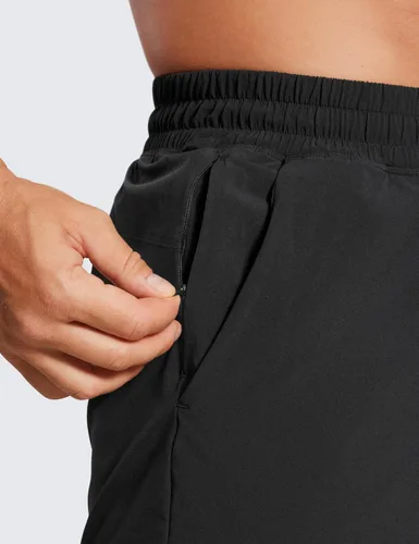 Miniatura 4 de CRZ YOGA Pantalones cortos de correr 2 en 1 para hombre de 5 pulgadas, forrados, de secado rápido, para entrenamiento, deportes, atletismo