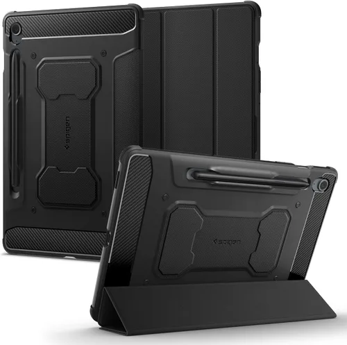 Miniatura 15 de Spigen Funda Rugged Armor para Galaxy Tab S8 (2022) / Tab S7 (2020) con soporte para bolígrafo S integrado, color negro