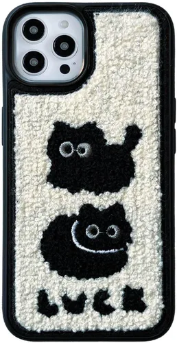 Miniatura 14 de Bonita funda para teléfono compatible con iPhone 14 Pro, diseño femenino retro de flores negras con diseño floral, delgada, suave y esponjosa, Black