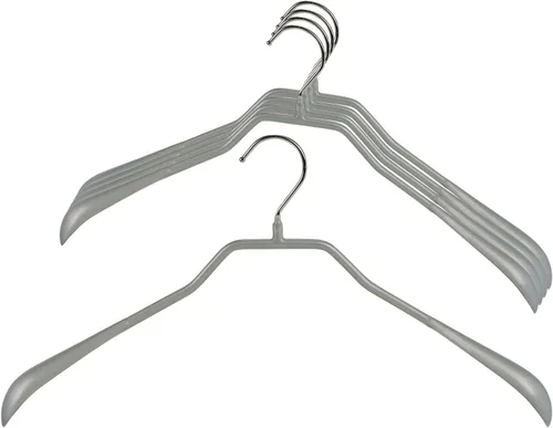 Mawa by Reston Lloyd BodyForm Series - Percha antideslizante que ahorra espacio para chaquetas, trajes y abrigos, 16-1/2 pulgadas, estilo 42/L, Plata