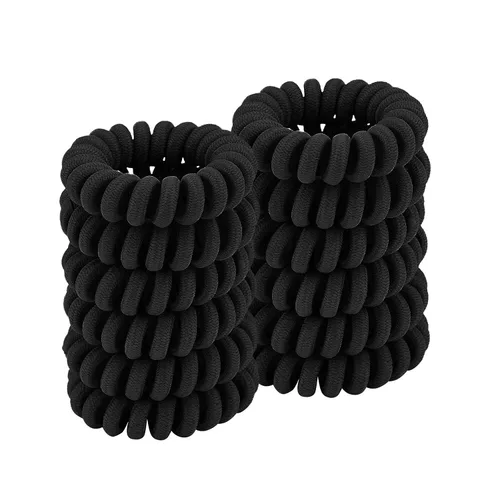 Miniatura 18 de Lazos para el cabello en espiral para soportes gruesos para cola de caballo (paño marino, 12 piezas) – sin arrugas para todo tipo de cabello Tela