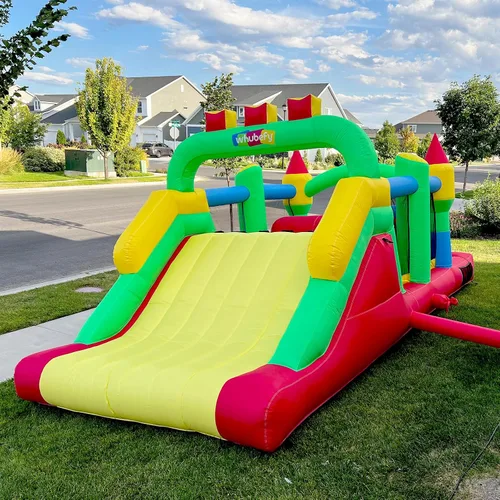Miniatura 7 de Whubefy Casa inflable para carrera de obstáculos para niños grandes de 8 a 12 años, castillo de rebote grande de 18.5 x 8 pies con toboganes