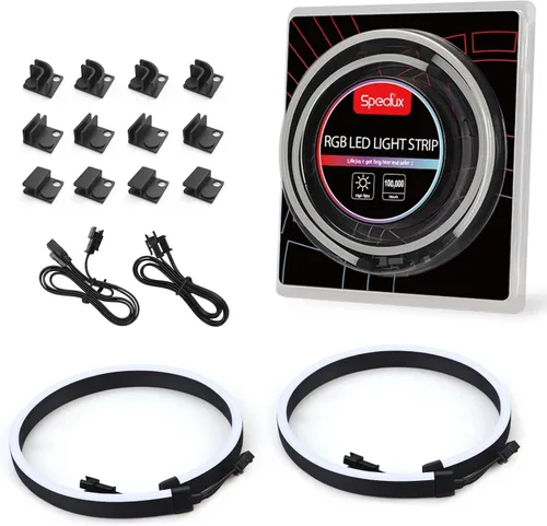 Miniatura 8 de NEON - Tira LED RGB direccionable para PC, 2 x 15.7 pulgadas, WS2812 RGB Rainbow Magnetic, ARGB para 5V 3 pines Aura SYNC, fusión Gigabyte RGB, Neon