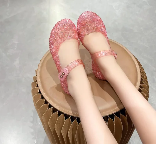 Miniatura 5 de Sandalias de gelatina para niñas, zapatos de vestir de princesa para niña pequeña, talla 9, fiesta de baile de reina, cosplay, gelatinas, disfraces