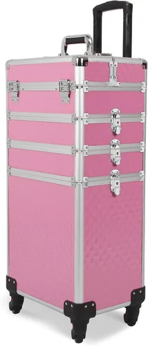 Miniatura 11 de Ochine Estuche de maquillaje 3 en 1, estuche de aluminio para cosméticos, estuche de tren rodante, estuche de tren de maquillaje profesional
