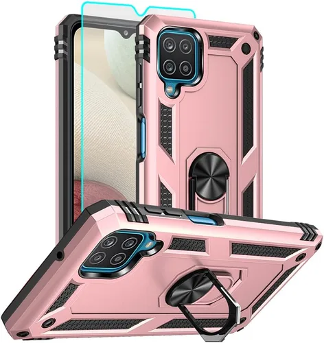 Miniatura 21 de Funda para Samsung Galaxy A12, Samsung A12 con protector de pantalla HD, [grado militar de 16 pies probada en caídas], anillo protector a prueba
