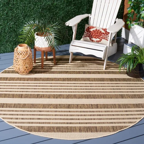 Miniatura 82 de SAFAVIEH Courtyard Collection - Alfombra decorativa, 2.3 x 5 pies, beige y verde oscuro, para interior/exterior, resistente a la intemperie