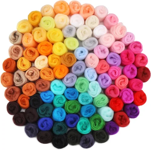 Miniatura 10 de Mayboos 30 colores de lana para fieltro de aguja, lana de fieltro de aguja, fieltro de lana de bricolaje, fieltro de aguja de lana para fieltro