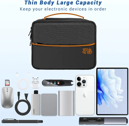 Miniatura 2 de Organizador de artículos electrónicos, bolsa organizadora de cables de viaje, bolsas organizadoras de cables portátiles, estuche de almacenamiento